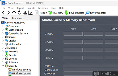 Portable version of the system diagnostics software - Screenshot of AIDA64 Business Edition