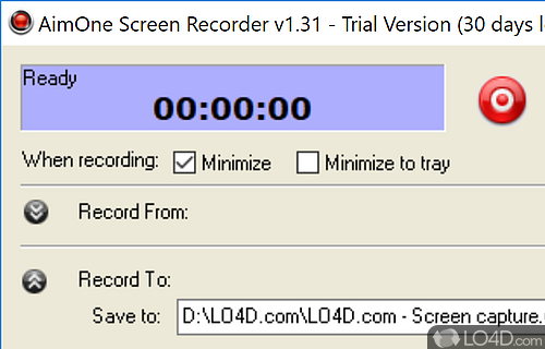 User interface - Screenshot of AimOne Screen Recorder