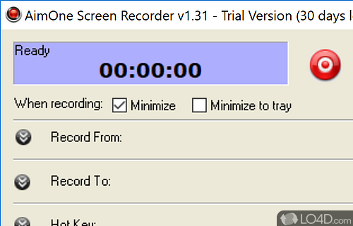 Capture activity of the entire screen, fixed region - Screenshot of AimOne Screen Recorder