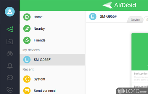 Remotely control your Android phone - Screenshot of AirDroid