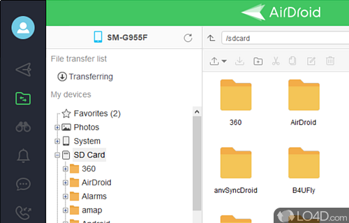 Synchronize data and control your Android phone - Screenshot of AirDroid