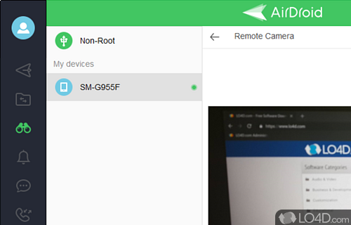 File transfer from Android phone to laptop - Screenshot of AirDroid