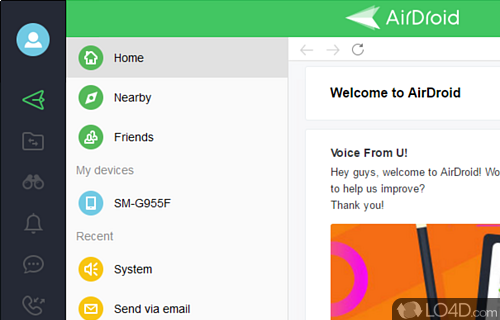 Allows you to access and manage Android phone/tablet from the desktop, with wireless connection - Screenshot of AirDroid