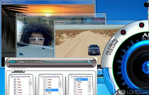 Screenshot of AK-Player - Allows you to zoom in and out of video files, listen to music and view images, with support for viewing streaming video offline