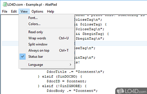 User interface - Screenshot of AkelPad