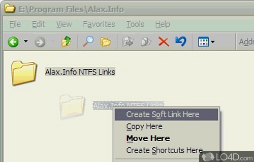 Screenshot of NTFS Links - User interface