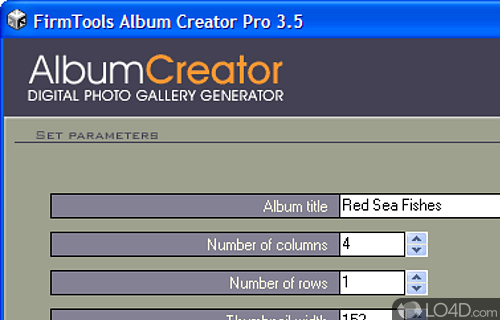 User interface - Screenshot of Album Creator Pro