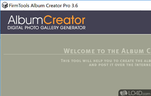 Software solution to create fine albums from digital photos, generate both FLASH - Screenshot of Album Creator Pro