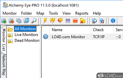 System management tool that continuously monitors server availability - Screenshot of Alchemy Eye