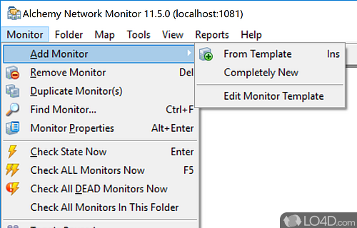 Monitor network servers, get detailed reports about the availability - Screenshot of Alchemy Network Monitor