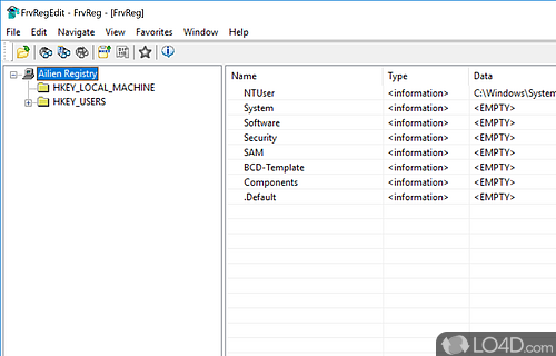 Rapid setup and user-friendly GUI - Screenshot of Alien Registry Viewer