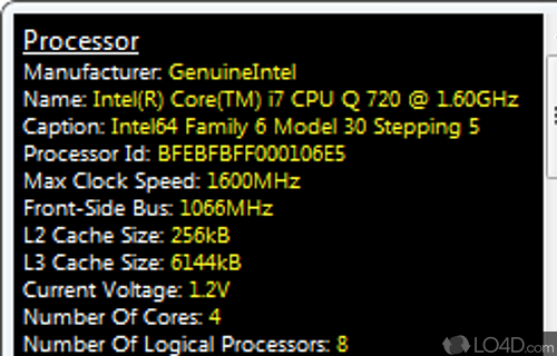 Screenshot of All CPU Meter - View Processor usage RAM usage and Processor Temperatures