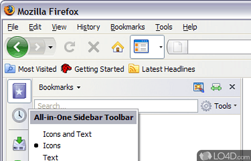 Screenshot of All-in-One Sidebar - Extension for Firefox that can quickly switch between sidebars, while offering you the possibility to customize its appearance