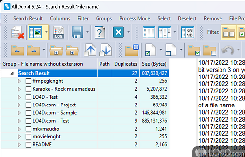 Find and eliminate duplicate files - Screenshot of AllDup