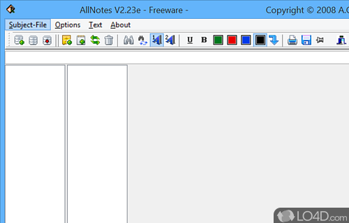 Screenshot of AllNotes - Quick setup and plain interface