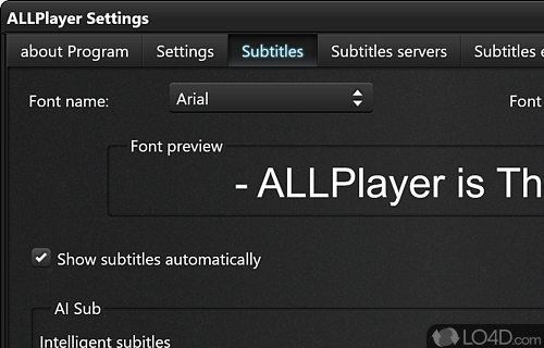 Advanced player for movies and audio. Search subtitles - Screenshot of ALLPlayer