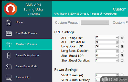 AMD APU Tuning Utility Screenshot