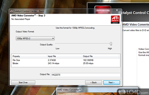 Screenshot of AMD Media Codec Package - Utilities for video transcoding