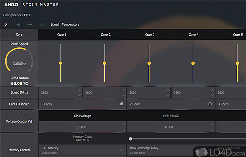 Screenshot of AMD Ryzen Master - Overclocking app specifically designed for AMD Ryzen processors