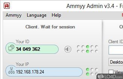 Remotely control any PC worldwide, take over someone's desktop to make demonstrations, transfer files, host meets - Screenshot of Ammyy Admin