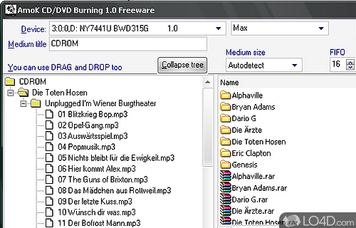 Amok CD DVD Burning  Screenshot