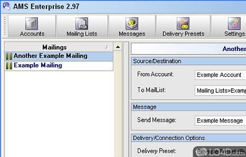 Screenshot of AMS Enterprise - User interface
