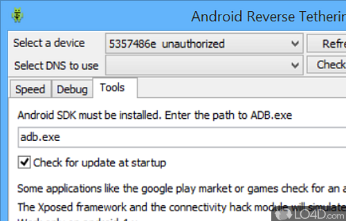Requires a rooted device - Screenshot of Android Reverse Tethering