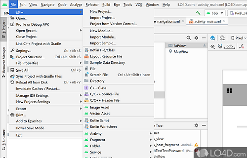 Make apps for Android phones - Screenshot of Android Studio