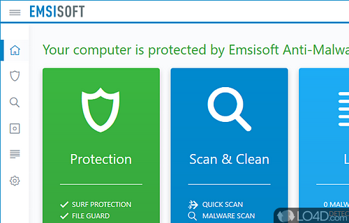 Computer protection that will block malware through three different layers: behavior blocker - Screenshot of Emsisoft Anti-Malware