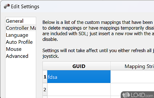 A handy tool for remapping standard keys to gamepads - Screenshot of AntiMicro