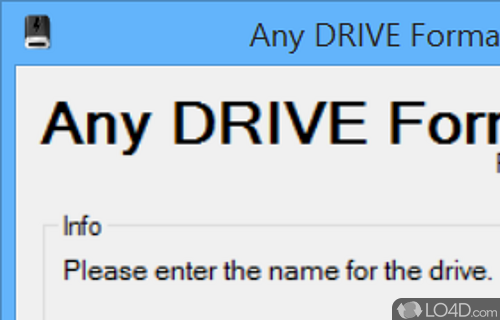 Screenshot of Any DRIVE Formatter - Software which will detect drives on system and will allow you to format them