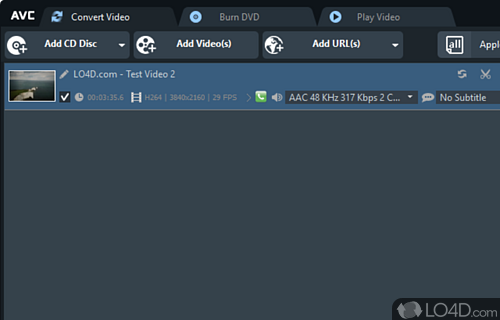 Free all-in-one video converting tool - Screenshot of Any Video Converter