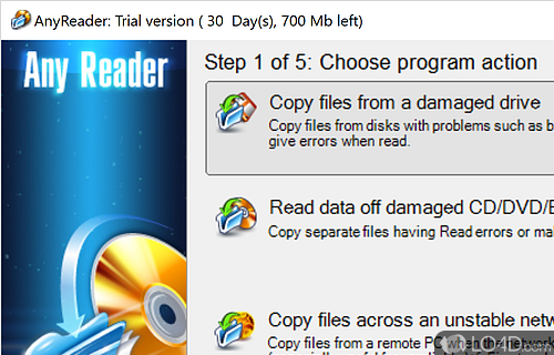 Allows users to recover data from damaged CDs, DVDs, Blu-rays, HD DVDs - Screenshot of AnyReader