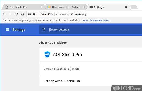 Web browser for USA and Canada with enhanched security - Screenshot of AOL Shield Pro