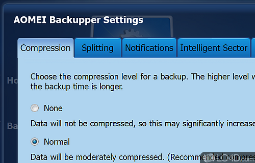Backing Up or Restoring Files - Screenshot of AOMEI Backupper