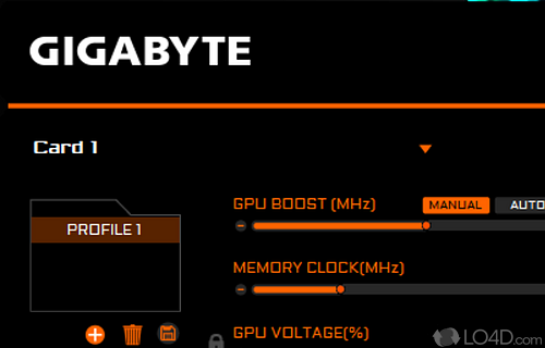 Screenshot of AORUS Engine - Companion app with Gigabyte graphic card, remember if you own an item from the Aorus line, there are more features in it for you