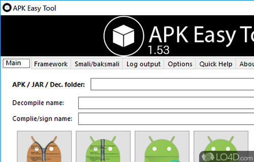 Manage, compile, decompile, sign and modify the APK files you are working on without too much hassle - Screenshot of Apk Easy Tool
