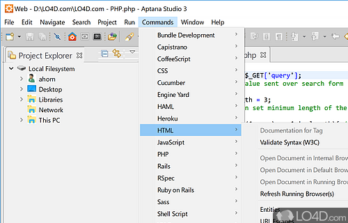 Aptana Studio screenshot