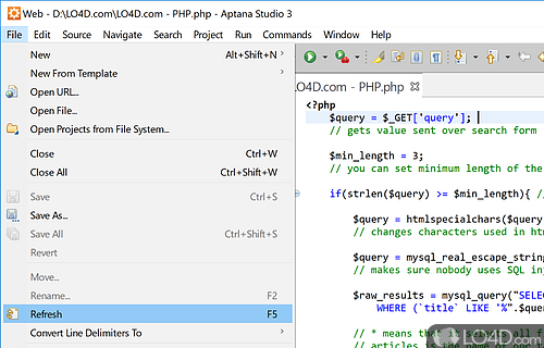 An Open-Source IDE That Makes Building Web Applications Easy - Screenshot of Aptana Studio