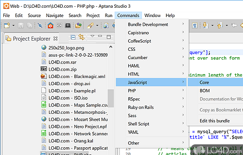 Aptana Studio screenshot