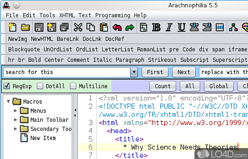 arachnophilia html software