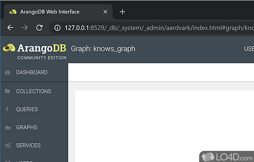 Integrated web-based administration dashboard - Screenshot of ArangoDB
