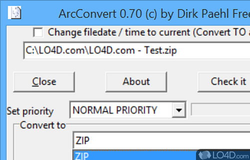Easy deployment on your disk drive - Screenshot of ArcConvert