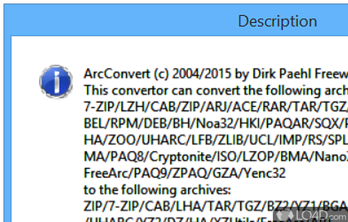 Helpful post-process information - Screenshot of ArcConvert