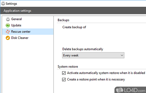 User interface - Screenshot of Argente Disk Cleaner