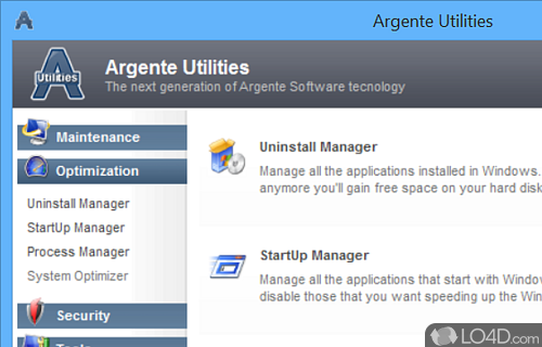 Optimize the system in just a few simple steps - Screenshot of Argente Utilities