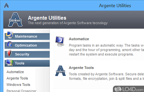 Eliminate spyware and fix common Windows issues - Screenshot of Argente Utilities
