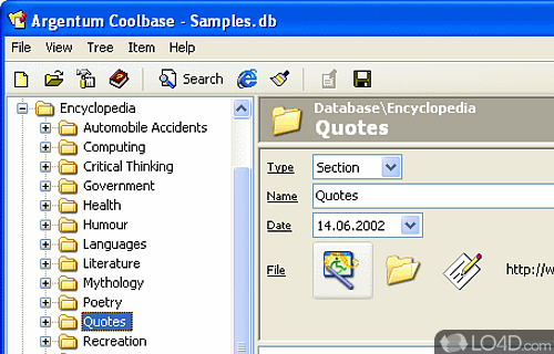 Screenshot of Argentum Coolbase - User interface