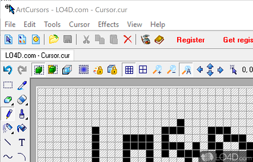 Design brand new cursors for apps by extracting - Screenshot of ArtCursors