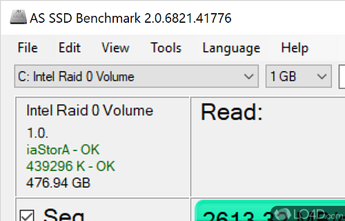 Incredibly but powerful software solution meant to test the condition of Solid State Drive in order to detect possible issues - Screenshot of AS SSD Benchmark